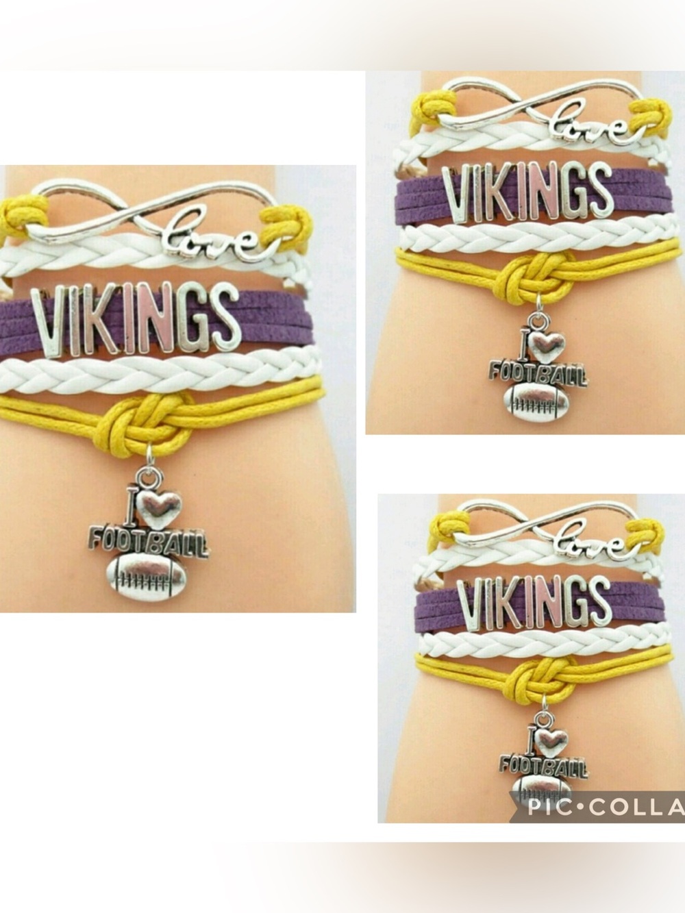 3-New Vikings football team infinity bracelets